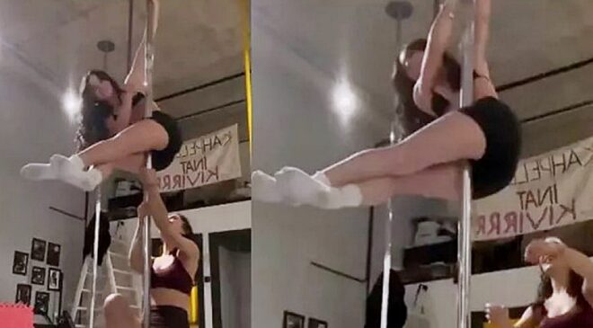 Sanatçı yeni rolü için direk dansı provaları alıyor