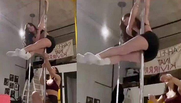 Sanatçı yeni rolü için direk dansı provaları alıyor