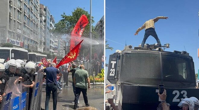 İzmir’de Özgür Özel’in mitingi öncesi TOMA müdahalesi: Cumhuriyet Meydanı kapatıldı