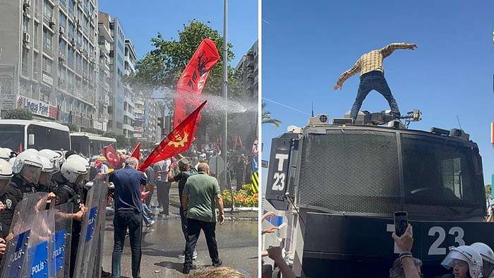 İzmir’de Özgür Özel’in mitingi öncesi TOMA müdahalesi: Cumhuriyet Meydanı kapatıldı